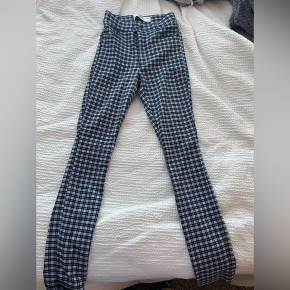NWOT Hollister Blue Plaid Work Pants / Trousers - Picture 2 of 5